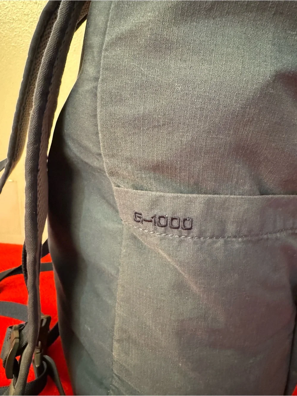 Fjallraven Navy Roll-Top Backpack with Leather Patch